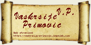 Vaskrsije Primović vizit kartica